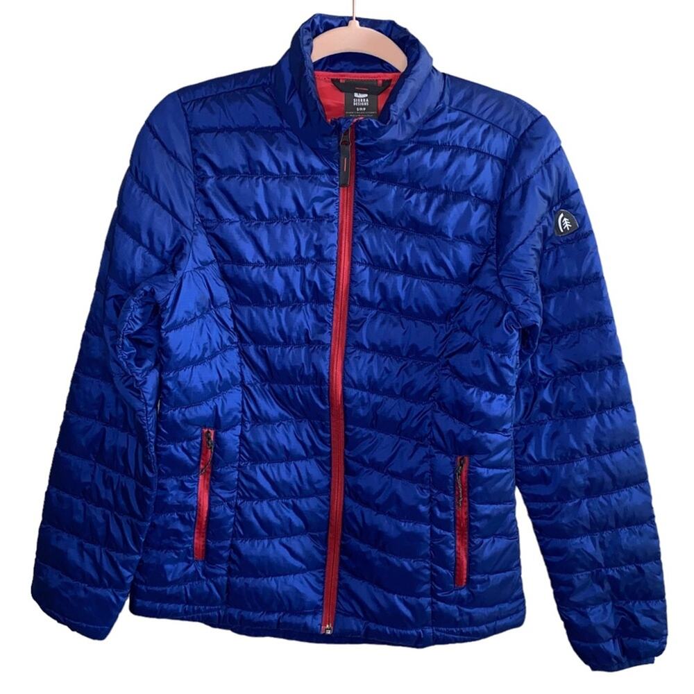 Sierra Designs Blue Lightweight Puffer Jacket Women's Small Packable Coat
